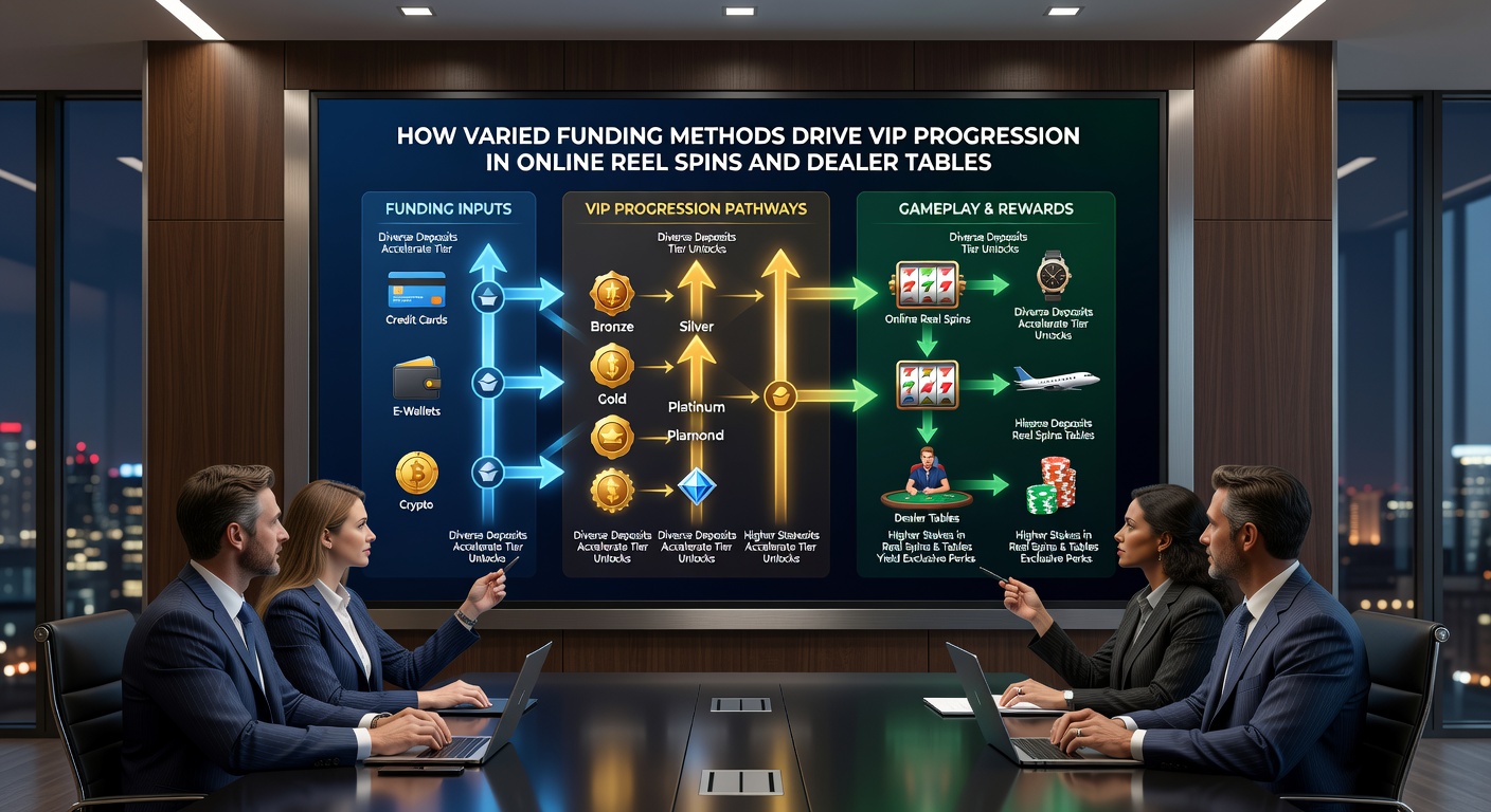 Illustration zur Rolle von Finanzierungsmethoden bei der VIP-Progression in digitalen Casino-Umgebungen